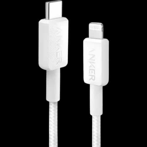 anker usb c to lightning 09m cable white main