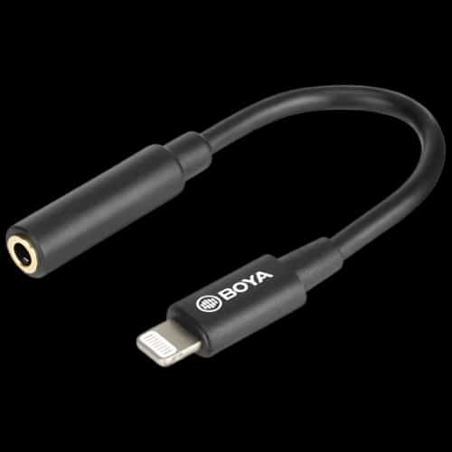 boya by k3 trs to male lightning adaptertop view