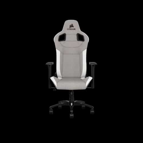 corsair t3 rush gaming chair gray white front
