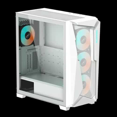 gigabyte c301 glass e atx gaming case white 2