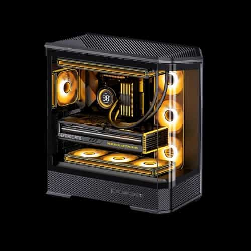 jonsbo d400 atx case black with pc components