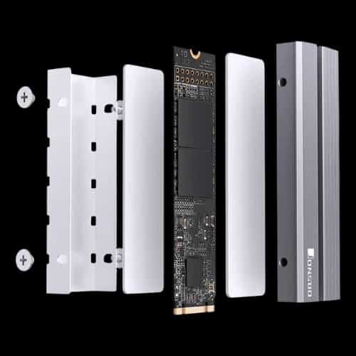 jonsbo m2 6 nvme ssd cooler gray detail