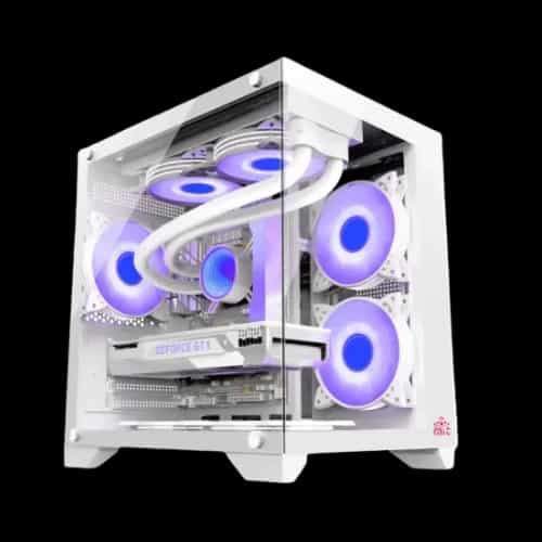 monarch mystery box x5 desktop gaming case white