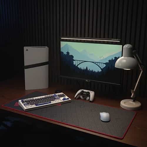 mozaic matrix v2 red stitch mouse pad gaming look