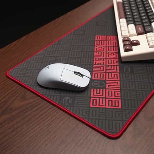 mozaic matrix v2 red stitch with keyboard