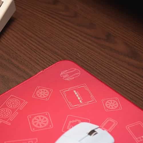 pcb base v2 red mouse pad top angel view