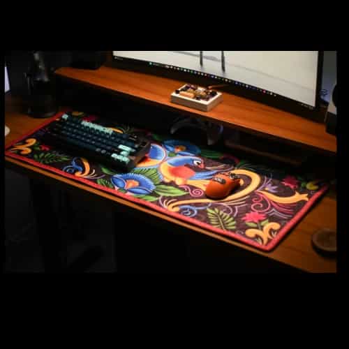 pcb rickshaw matts mouse pad full desk setup view