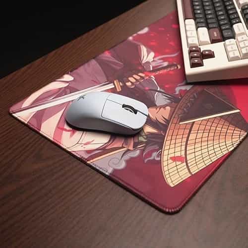 red samurai mouse pad with mouse and keyboard 1