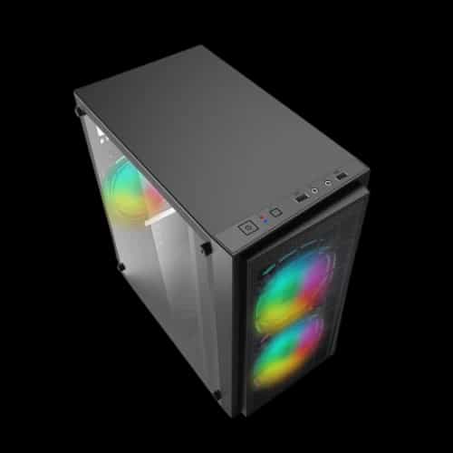 revenger fire mid tower rgb gaming case black 3