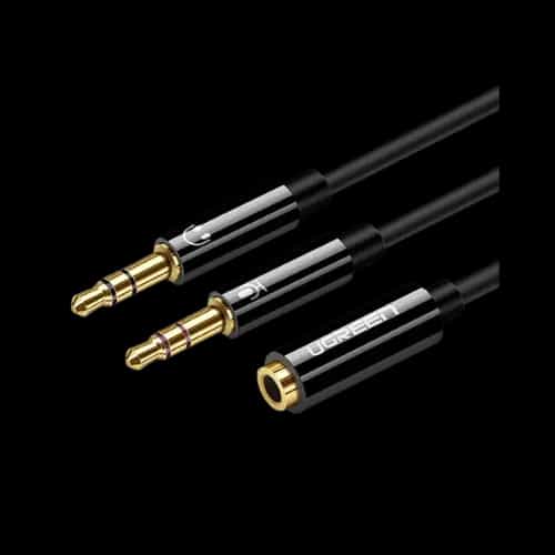 ugreen av140 35mm to 2 audio cable black main