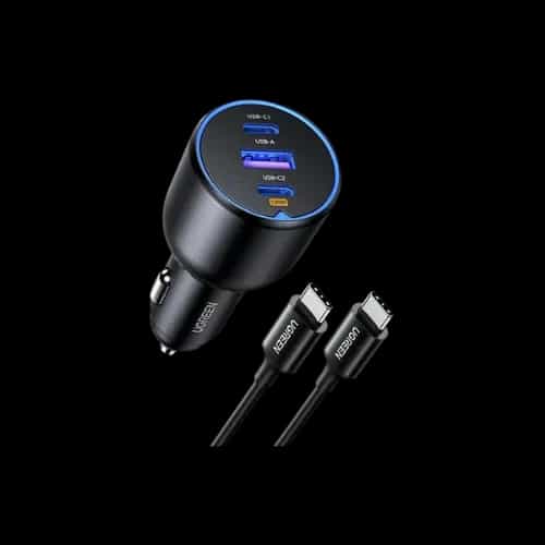 ugreen ec705 130w 3 port fast car charger set
