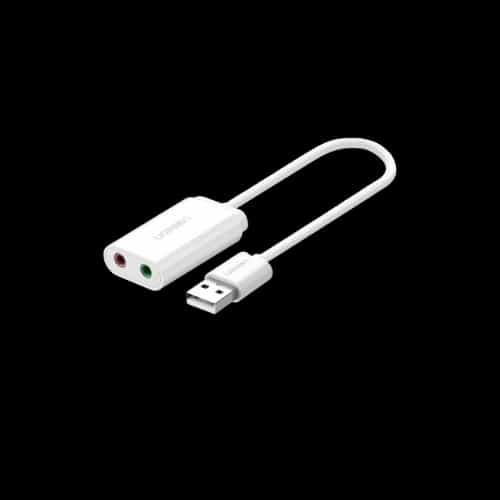 ugreen us205 usb 20 external sound adapter white