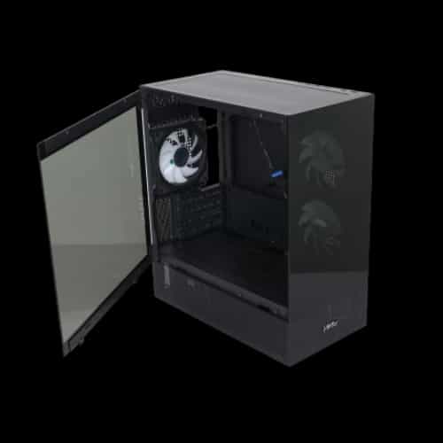 virtu h50w gold gaming case black open side panel