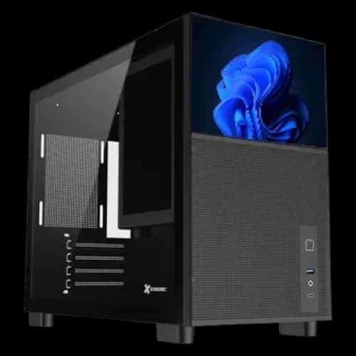 xtreme d777b mid tower casing with 7 inch display