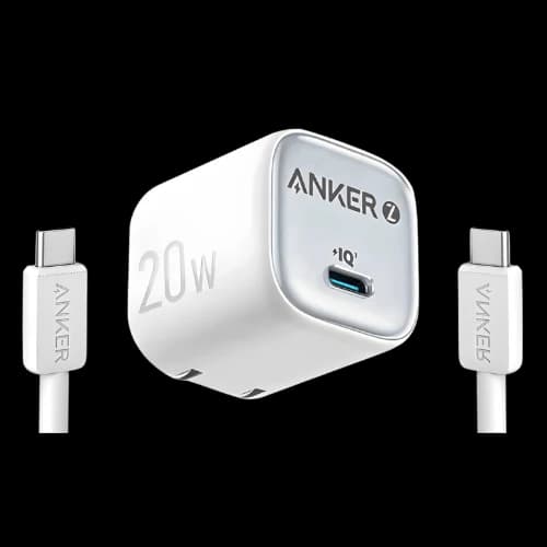 Anker Zolo 20w Adapter with USB C Cable (White)