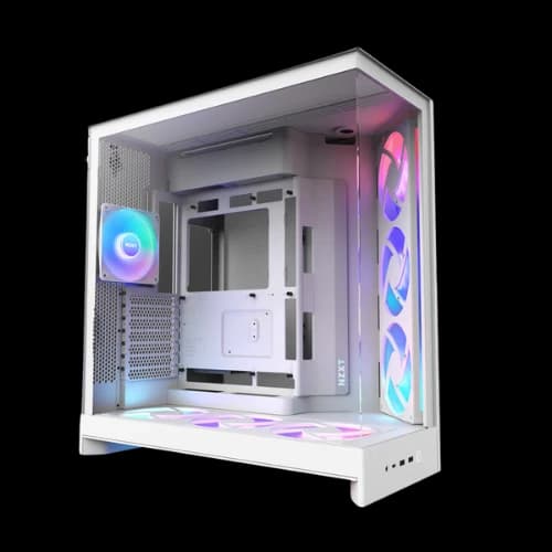 NZXT H9 Flow RGB plus Dual-Chamber Mid-Tower ATX Airflow Casing (White)
