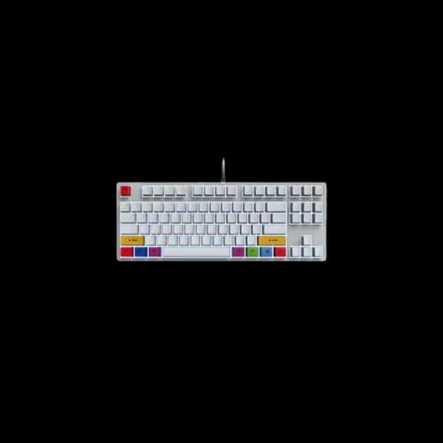 HXSJ L600 87 KEYS TWO-COLOR INJECTION KEYCAP (WHITE RED SWITCHES)