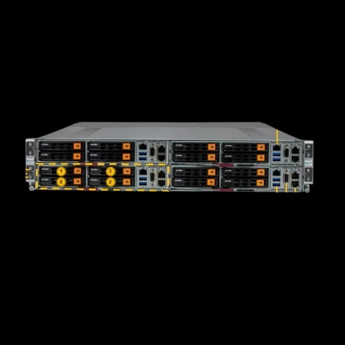 amd epyc 4 node rack server front side