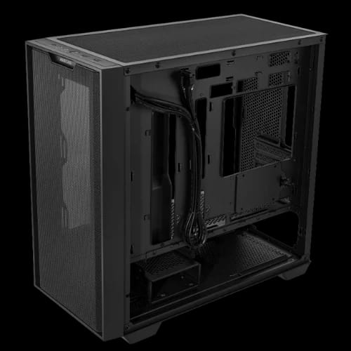 asus a21 mid tower casing black back panel angled