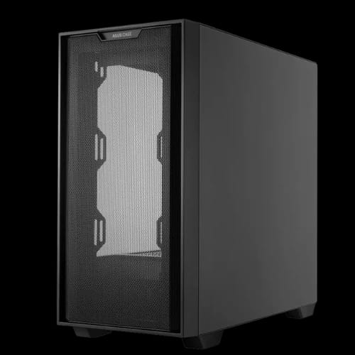 asus a21 mid tower casing black glass angled