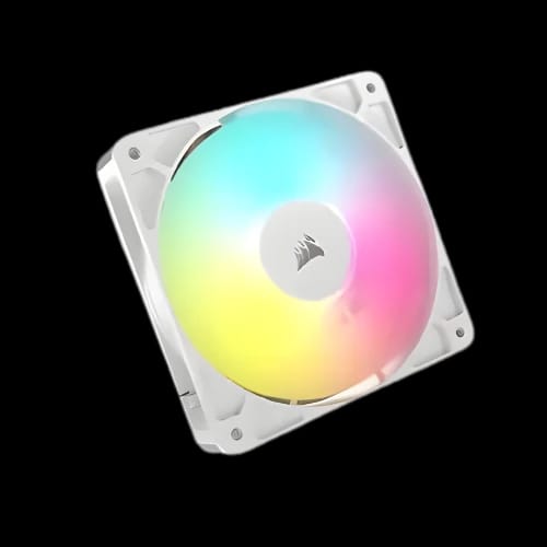 corsair rs120 argb 120mm pwm fan white angle