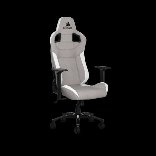 corsair t3 rush gaming chair gray white angled