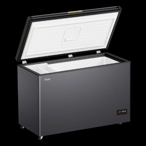 haier hcf 420sme 369l chest freezer open