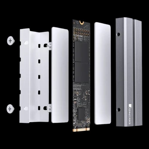 jonsbo m2 6 nvme ssd cooler gray detail