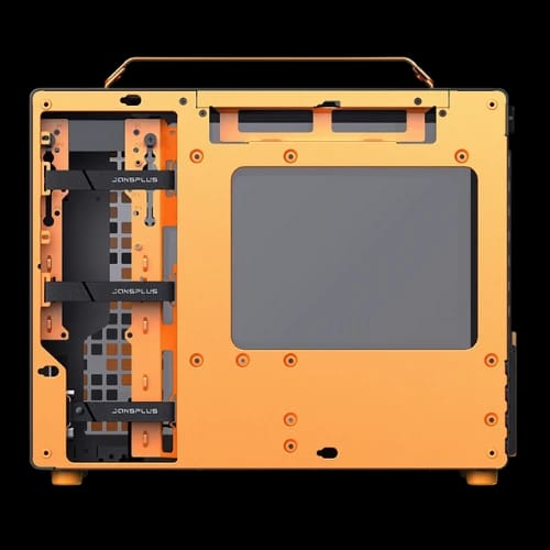 jonsbo z20 m atx gaming case orange black back