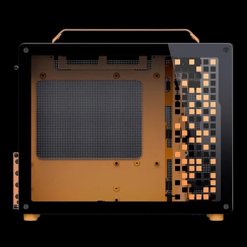 jonsbo z20 m atx gaming case orange black front
