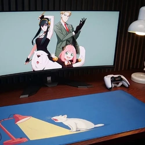 meeko mouse pad top view gaming setup 1