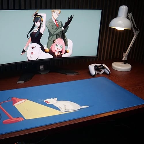 meeko mouse pad top view gaming setup