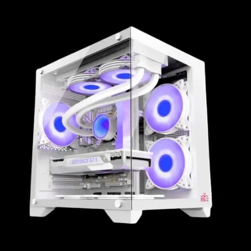 monarch mystery box x5 desktop gaming case white