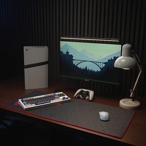 mozaic matrix v2 red stitch mouse pad gaming look