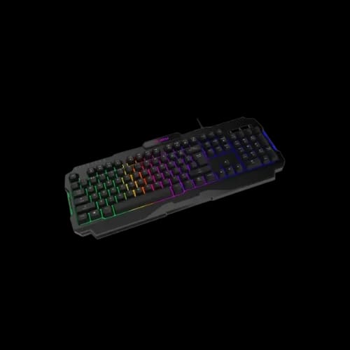 msi forge gk100 wired rgb gaming keyboard tilted