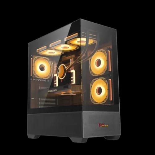 pc power ice tower bk desktop casing