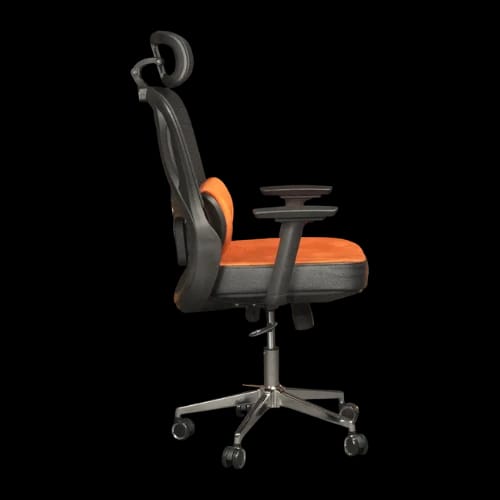 pcb ergo ease chair black orange side view