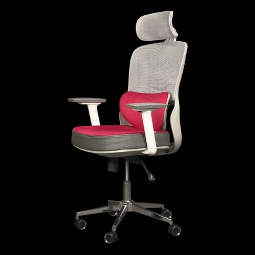 pcb ergo ease chair grey velvet red prime look
