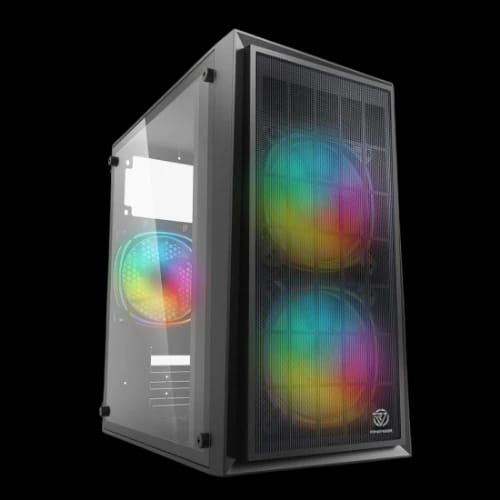 revenger fire mid tower rgb gaming case black 2