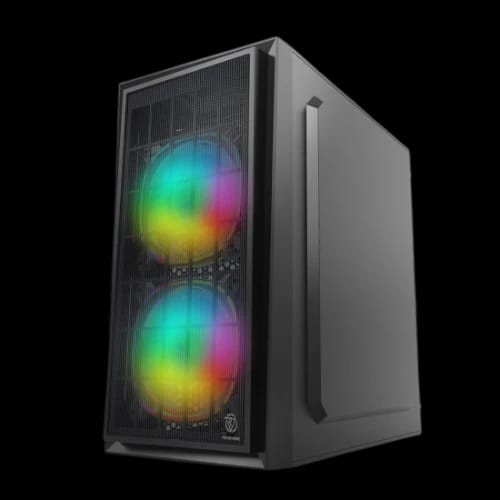 revenger fire mid tower rgb gaming case black