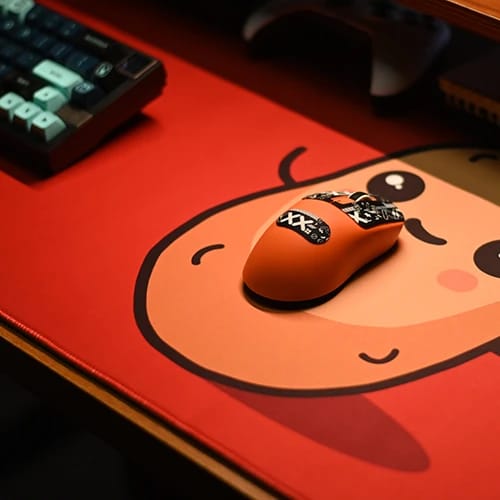 russet potato cartoon character desk mat top view