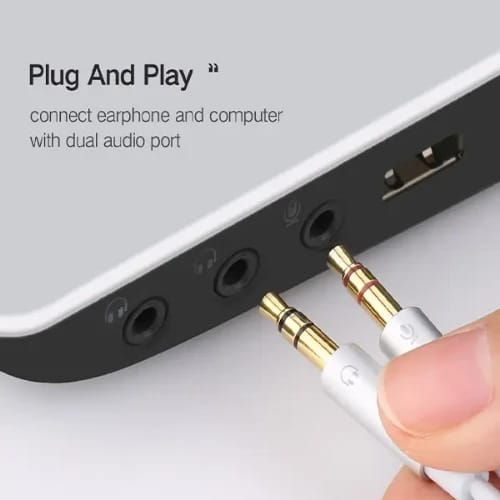 ugreen av140 35mm to 2 audio cable black banner w