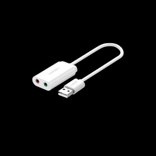 ugreen us205 usb 20 external sound adapter white