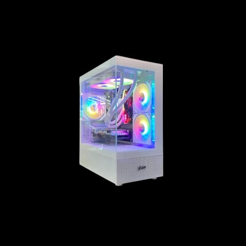 virtu h50w gold gaming case white 2