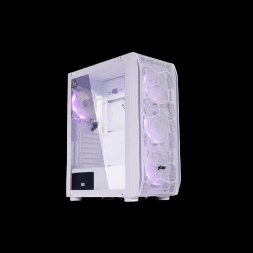 virtu y03 mesh atx tower gaming case white 3