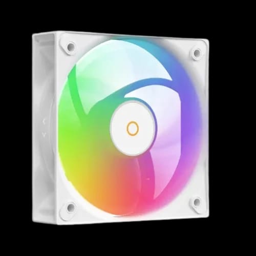 white argb cooling fan close up