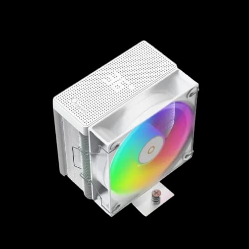 white cpu cooler with rgb fan