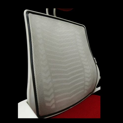 white mesh chair back close up 1