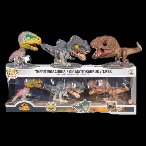 Funko Pop! Jurassic World Dominion Therizinosaurus, Giganotosaurus and T. Rex 3-Pack