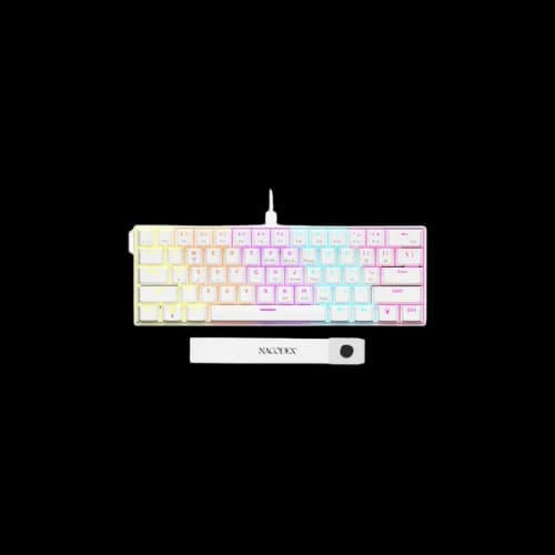 AJAZZ NK61 Wired Mechanical Gaming Keyboard (White Keycaps, Red Switch)